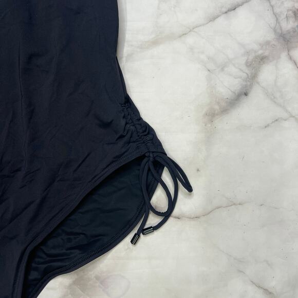 Coco Reef Contours Slimming Stellar Shirred Side Tie One Piece Size 10 34C Black - Picture 3 of 6